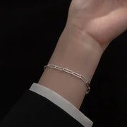 Paper Clip Chain Link Bracelet 925 Sterling Silver Minimalist Fine Jewelry